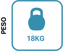 Icono en azul de los 18kg de peso de la máquina café Serie Alin