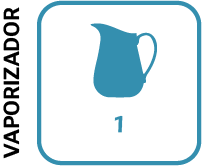 Icono en azul del vaporizador de la máquina café Serie Alin